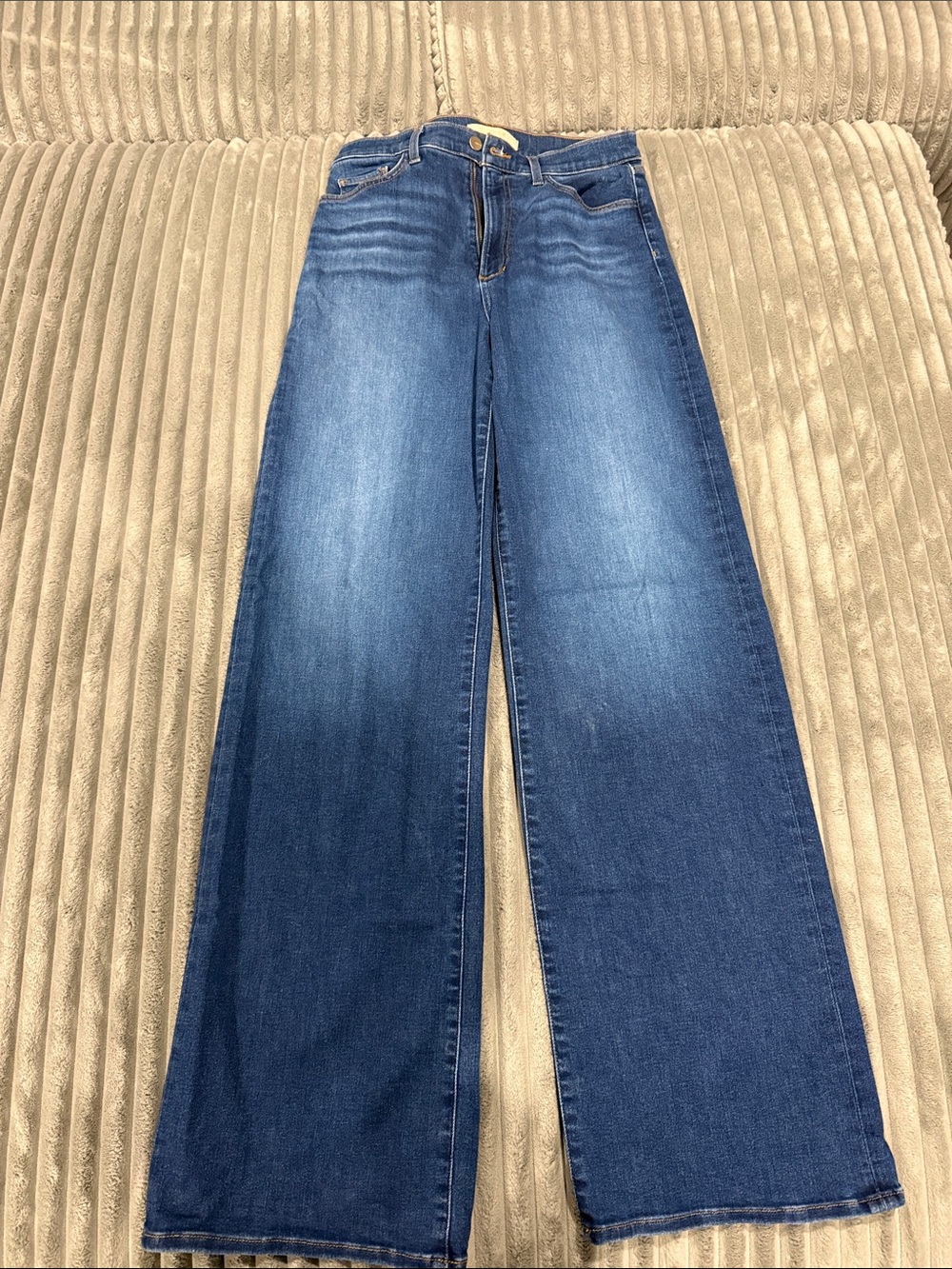 Joe's Jeans Wide Leg Flare Jeans in Medium Blue Wash